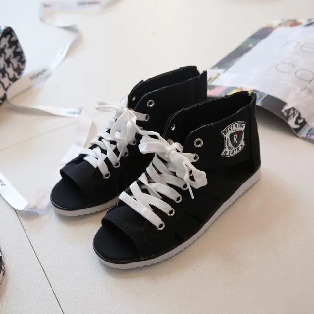 Бесплатная доставка 2016 Лето новый холст на Плоской Подошве сандалии женщин |