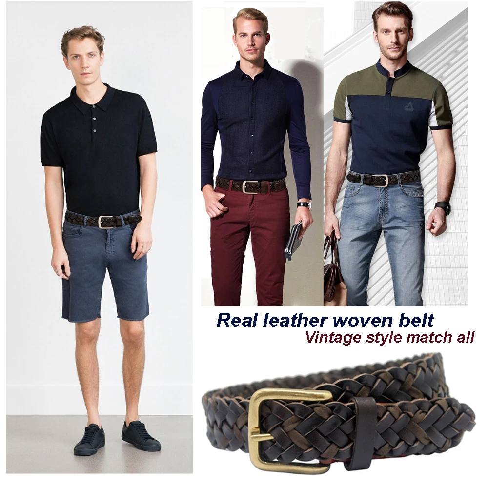 Плетеный кожаный пояс мужской ручной работы|leather men's belt|men beltbelts men leather |