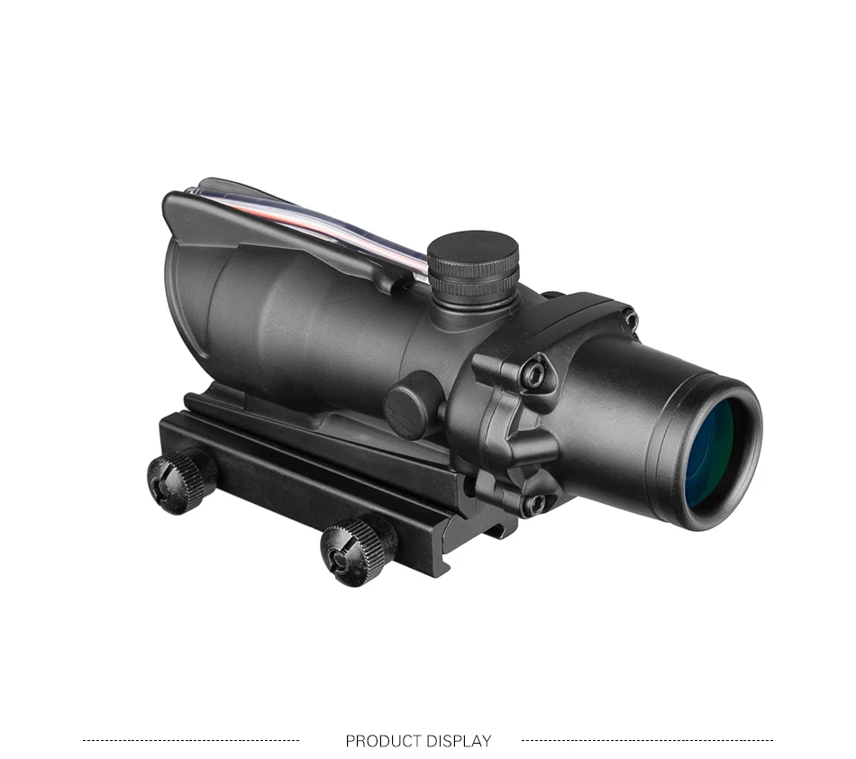 Охотничий Прицел ACOG 4X32 оптика из настоящего Волокна Красная точка с подсветкой шеврон травленая сетка тактический оптический прицел