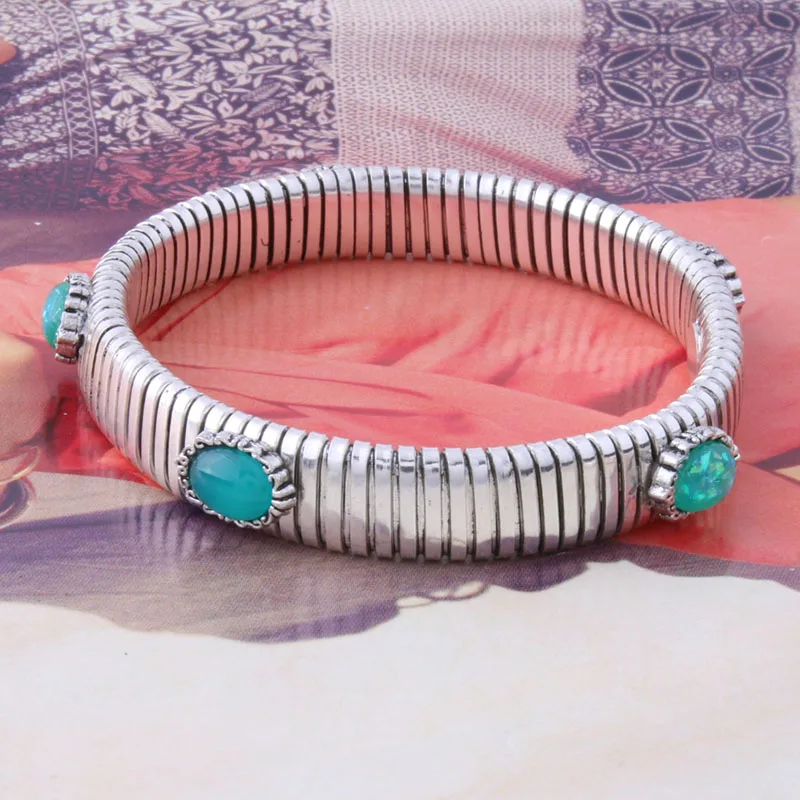 10mm Silver green NeeFuWoFu 12 мм пружинная цепь браслет медь натуральный камень браслеты Богемия де Мадера Pulseira браслет - Окраска металла: 10mm Silver green