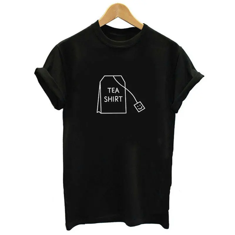 Лето Ulzzang корейский модный стиль Топы чайная рубашка Tumblr Футболка Harajuku Kawaii футболки с круглым вырезом короткий рукав черный белый футболка