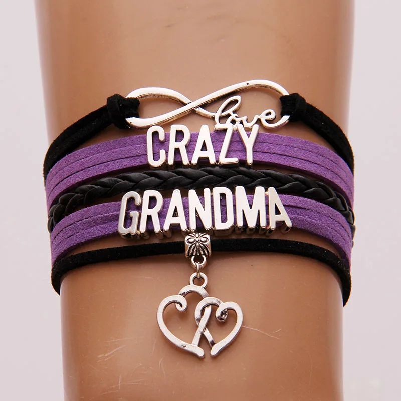 (10 шт./лот) браслет Бесконечность любовь сумасшедшая бабушка талисман Двойное