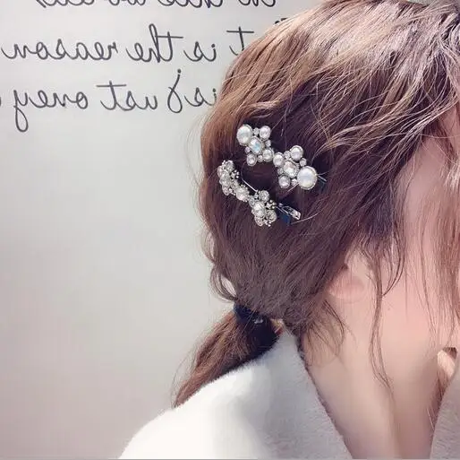 Корейские Винтажные заколки для волос с кристаллами и стразами женщин