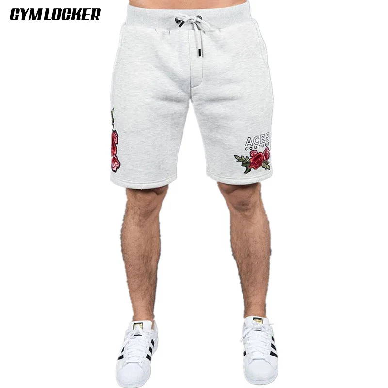 GYMLOCKER мужские Бодибилдинг шорты выше колена тренажерные залы фитнес slim fit