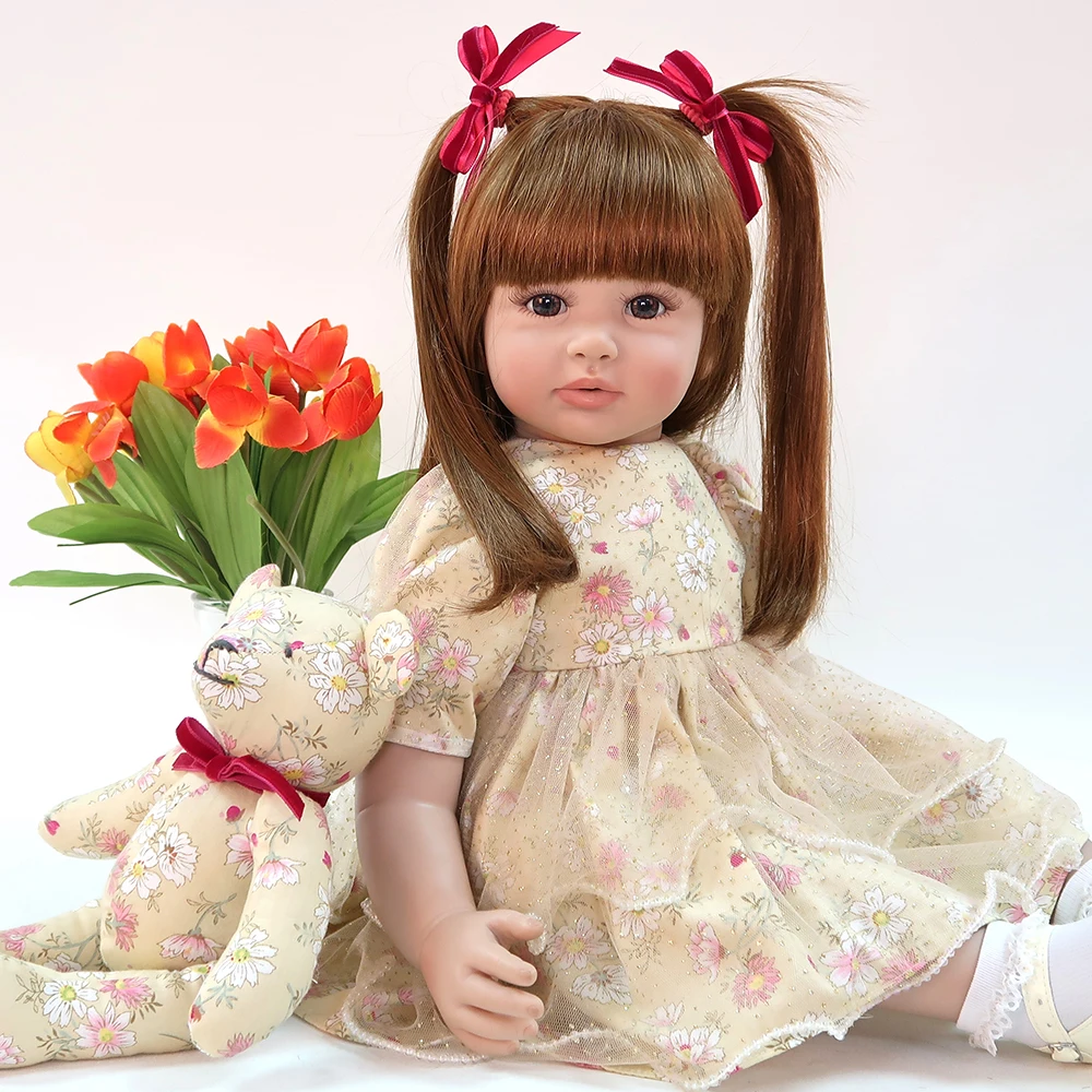 Новый дизайн 60 см мягкая силиконовая кукла Reborn Baby 24 &quotигрушка для новорожденного