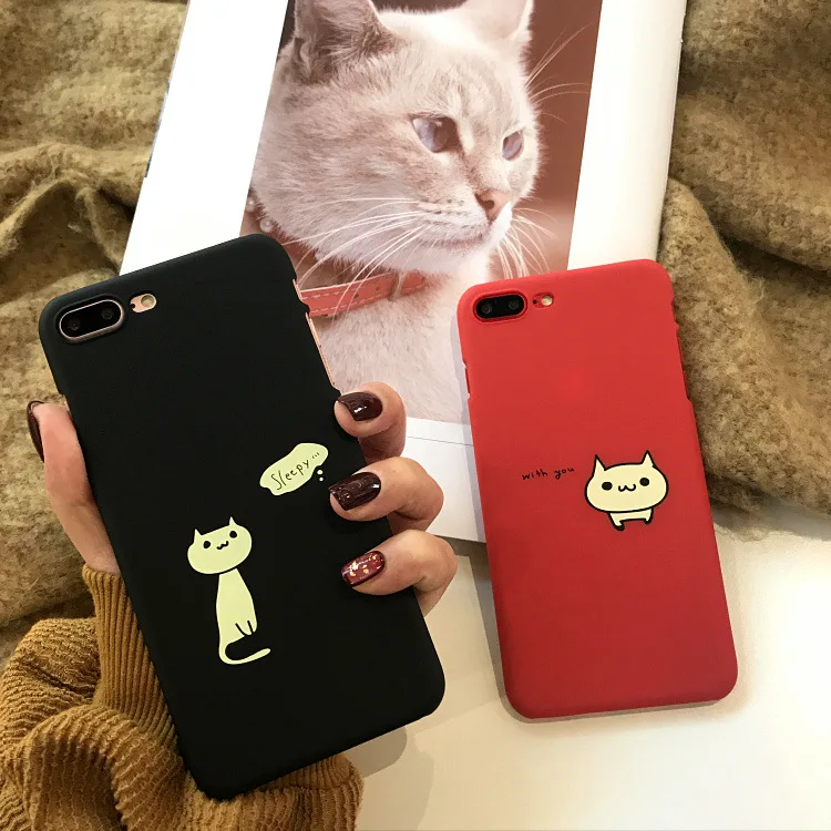 Милый чехол для телефона с надписью Sleep with you iphone 6 6s жесткий рисунком кота из