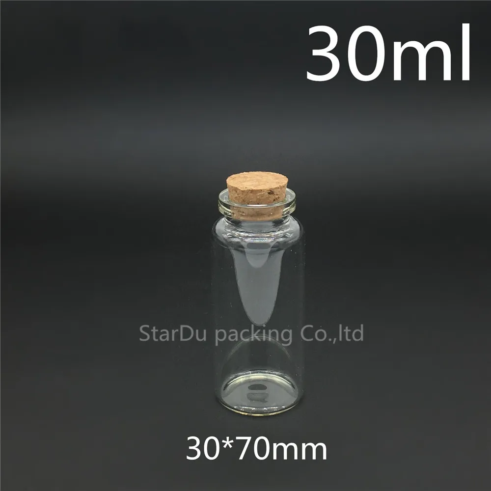 

30ml 30*70mm Wishing Glass Bottle With Cork ,High-quality 30cc Cork Bottle Glass Vials Display Bottle Wholesale 24pcs/lot