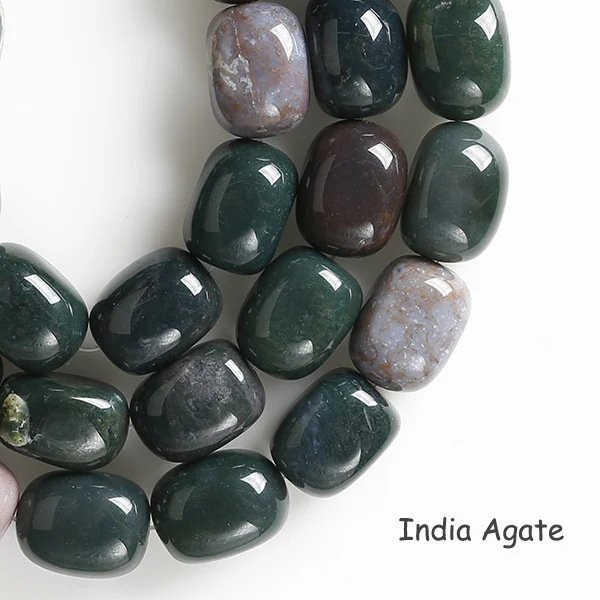 India Agate 15," прядь 20 бусин естественный неправильной формы круглый Ametyst Citrin e флюорит Неокрашенный кварцевый кристалл рок бусина 14-16*18-22 мм Размер - Цвет: India Agate