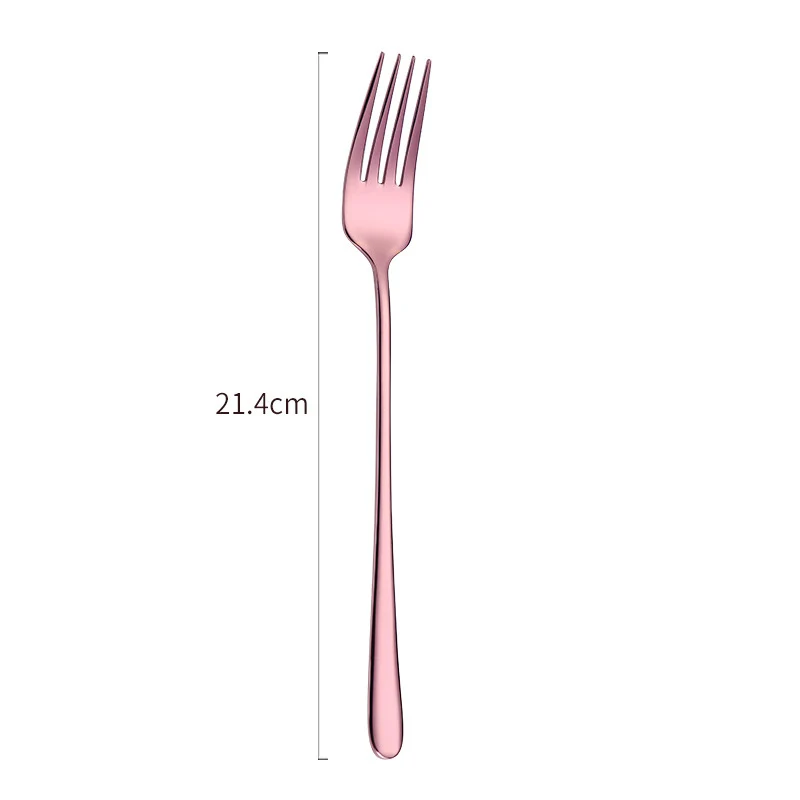 Rose fork BalleenShiny, нержавеющая сталь, красочные вилки для ужина, креативная ложка для супа, вилка для стейка, Западная кухня, ресторан, модная посуда - Цвет: Rose fork