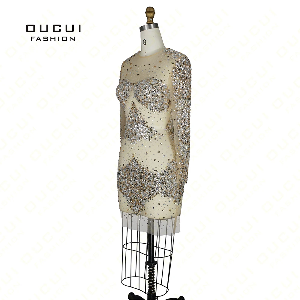 Tuell Ткань 100% Кристалл ручной работы высокого класса прозрачный модный