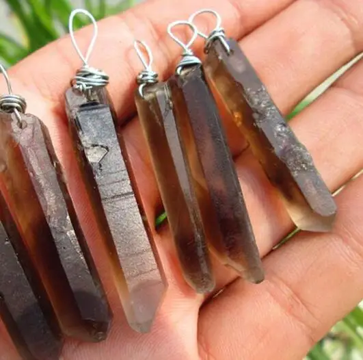 Natural Tea Crystal Quartz Pendant healing | Stones
