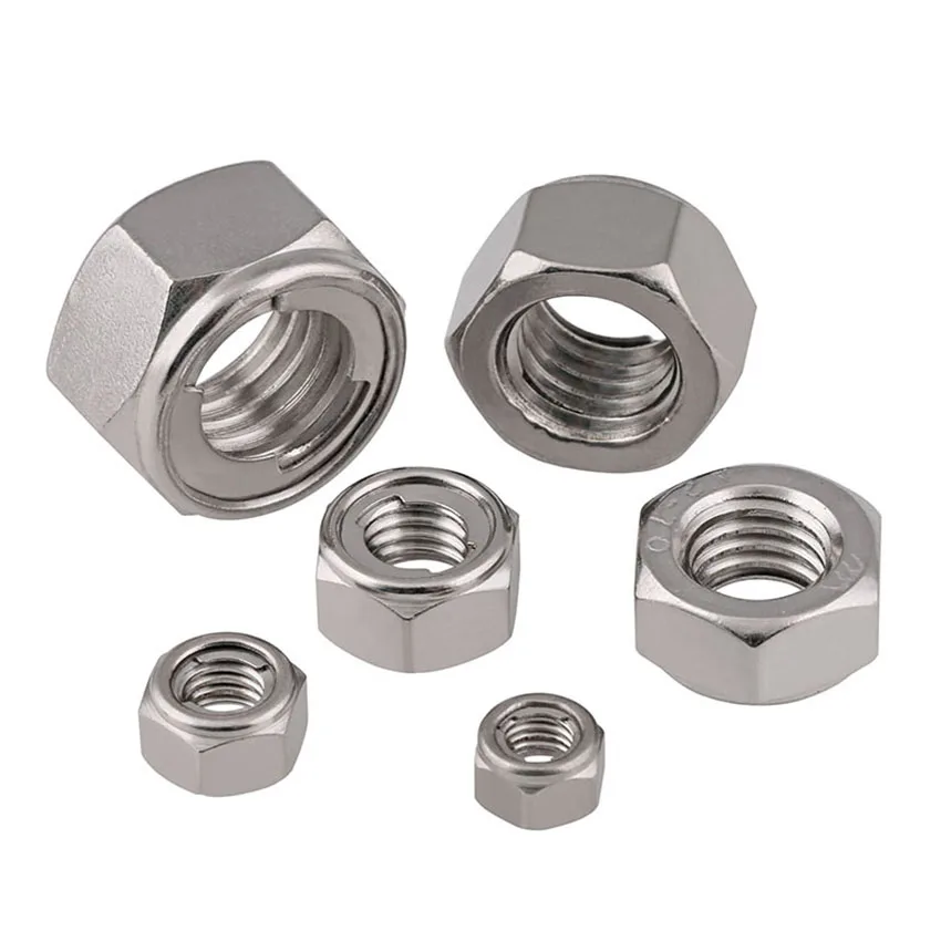 

1-10Pcs GB6184 304 Stainless Steel All Metal Locking Lug Lock Nuts Hexagon Anti-loose Nuts M3 M4 M5 M6 M8 M10 M12 M14 M16 M20