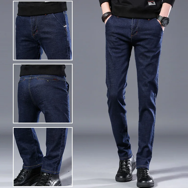 New Korean Style Men Jeans Slim Skinny Man Biker with Zippers Designer Stretch Fashion Casual Pants Pencils Trousers | Мужская одежда
