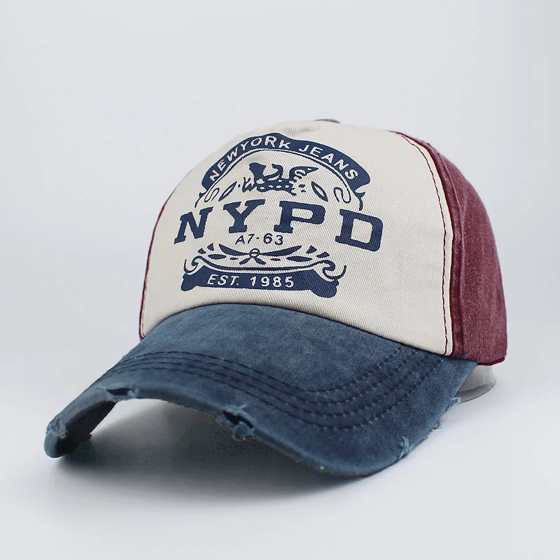 Модная бейсболка для отдыха с эффектом потертости, ретро бейсболка NYPD, алфавит для мужчин и женщин, водительская Спортивная шляпа, шляпа шлем для папы - Цвет: A
