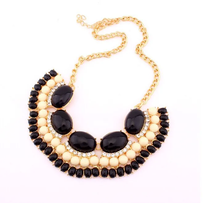 2014 New Fashion link Chain Choker Vintage Rhinestone Bib Statement Necklaces &amp Pendants Women Jewelry X151 | Украшения и