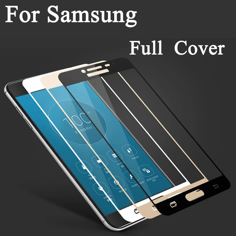 9H полное закаленное стекло для Samsung Galaxy S6 S7 A3 A5 A7 2016 2017 J5 J7 Prime G570 Note 4 5 C5 C7 чехол с