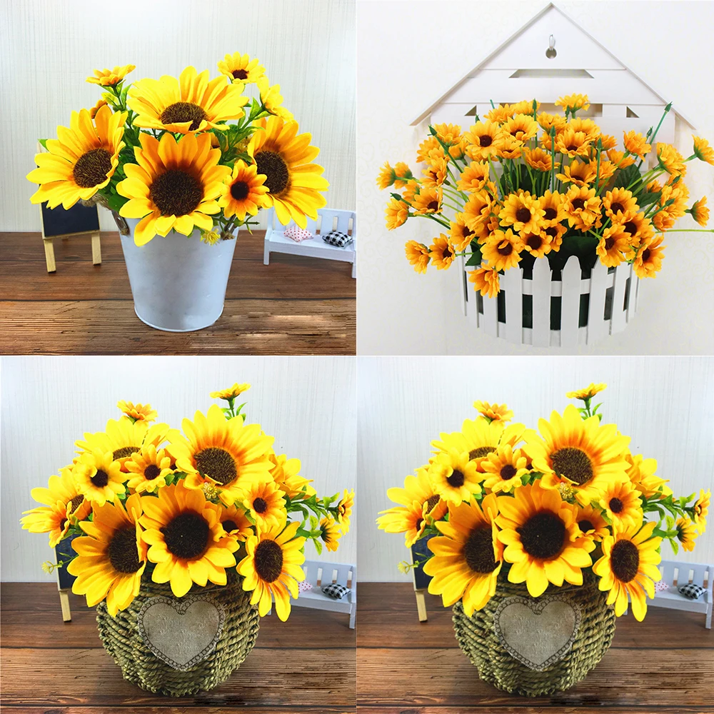 Искусственный цветок вечерние Подсолнух Декоративный букет комнаты