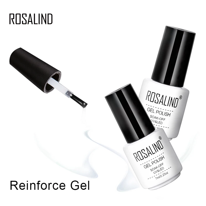 ROSALIND 7 мл основа и топ Гель лак для ногтей долговечный закаленный верх Rein Force гель