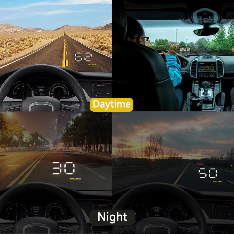 DDHAO A100 HUD Дисплей OBD2 II EUOBD скорости автомобиля проектор лобовое стекло Overspeed