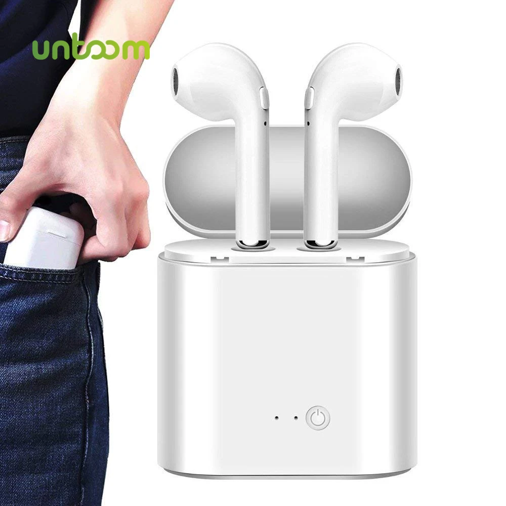 Untoom мини беспроводные Bluetooth наушники спортивные Беспроводные наушники с зарядной коробкой микрофон для бега наушники-вкладыши для всех смартфонов