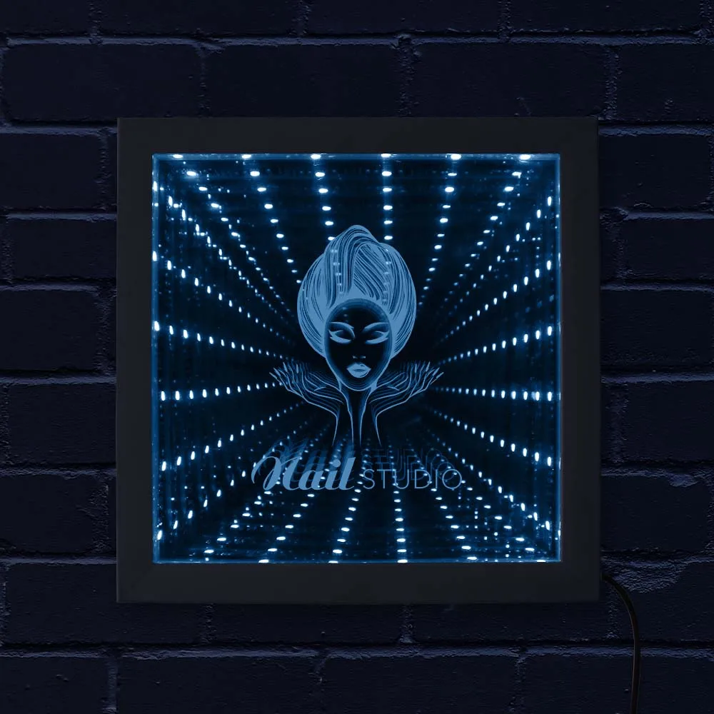 Красота ногтей деревянный салон ремесло леди студия Блестящий светодиодный