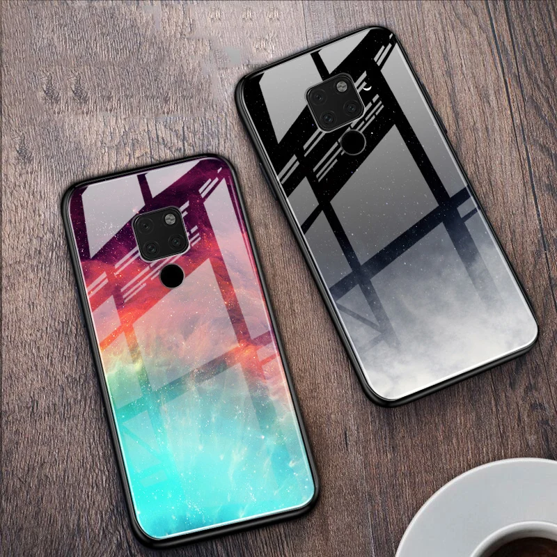 Чехол для телефона из закаленного стекла с изображением звездного неба Huawei P20 P30