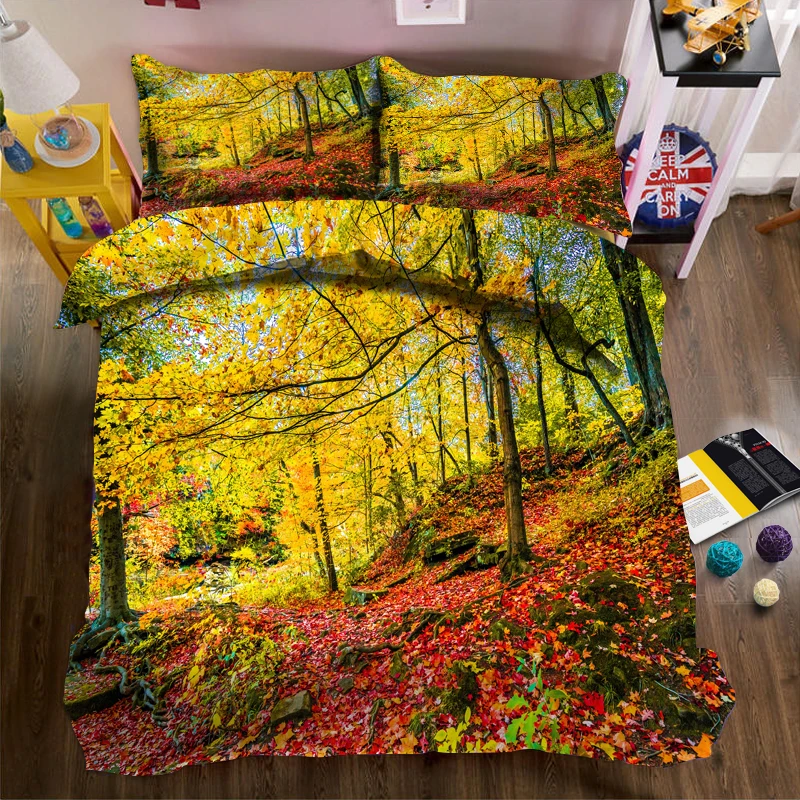 Дикие горы полный maples и кленовые листья печать постельных принадлежностей серии