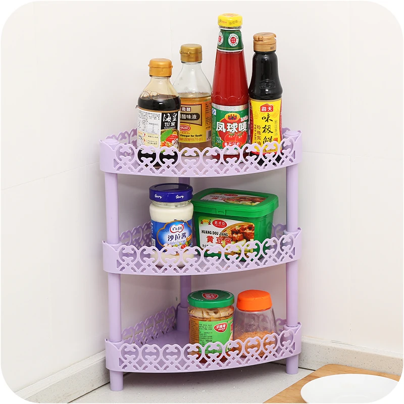 DIY 3 слоя Пластик ванная комната отделка хранения стойку макияж organier угол стены