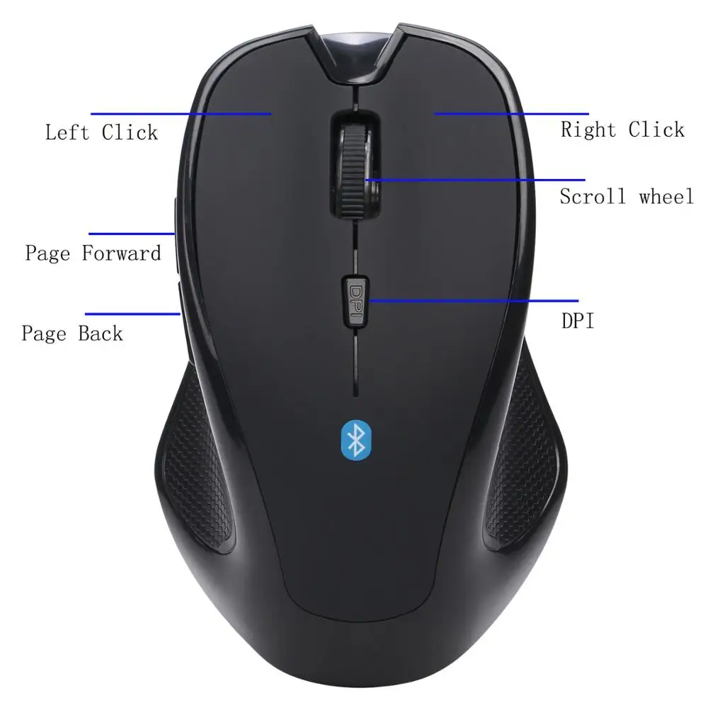 Bluetooth мышь 1600 dpi Регулируемая портативная беспроводная мышь Мыши для ПК/планшета/ноутбука