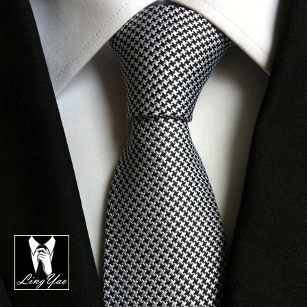 Классический жаккардовый плетеный галстук гусиная лапка 8 см|brand necktie|designer