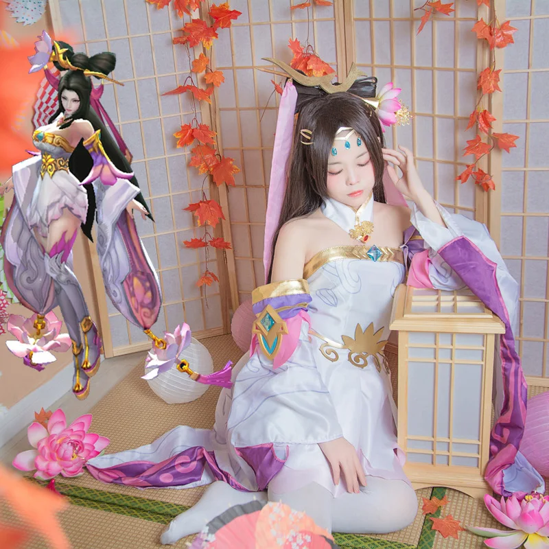 Glory of King Diaochan Красивое фиолетовое розовое платье костюм феи ханьфу косплей