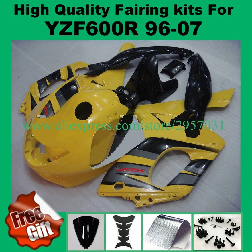 

For YAMAHA YZF600R 96-07 YZF 600R 600 96 97 98 99 00 01 02 03 04 05 06 07 Orange silver Fairing Free screws+gifts