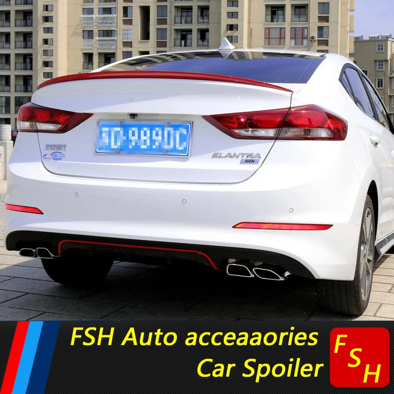 Для Hyundai Elantra задний спойлер PP бампер диффузор защитные бамперы для Комплект