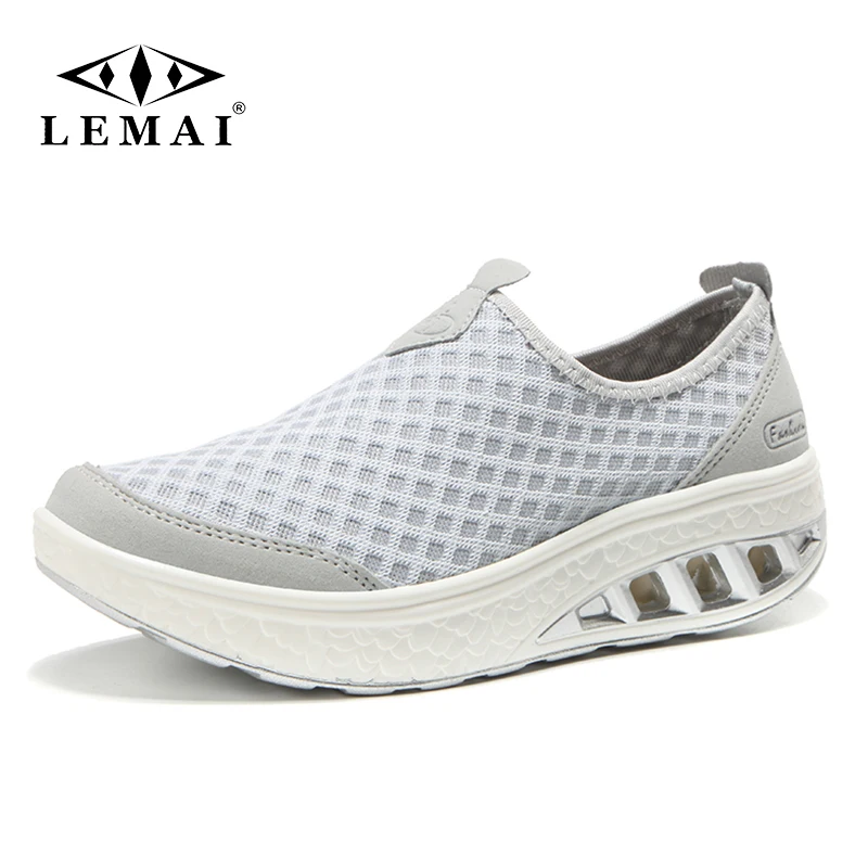 LEMAI/2018 летние женские кроссовки на платформе Мокасины без застежки женская обувь