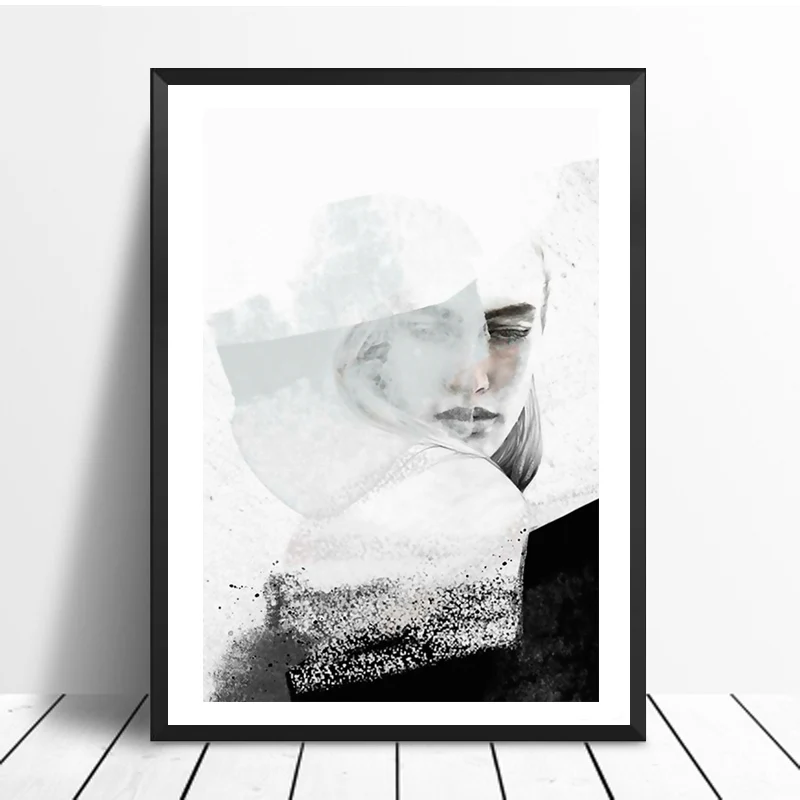 FGHGF Scandinavian Poster Nordic Posters and Prints Wall Art Portrait Canvas Painting Pictures For Living | Дом и сад