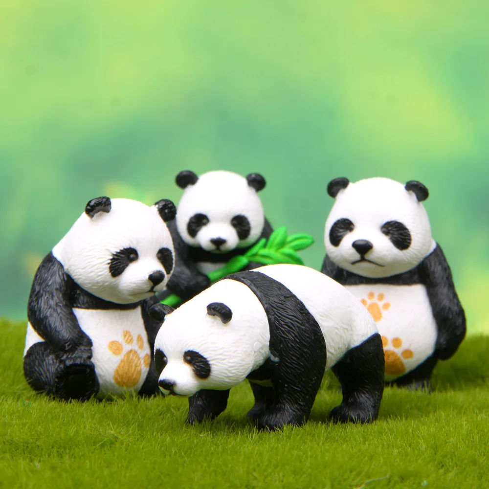 4 шт. Новые Креативные фигурки Kawaii Panda мини ПВХ дошкольные игрушки набор декораций