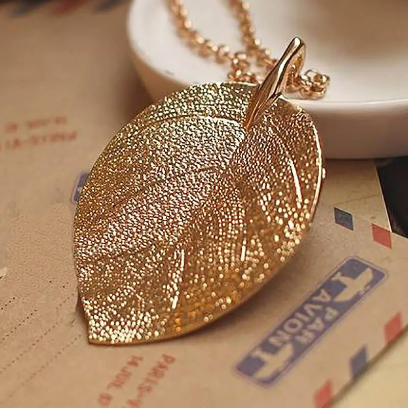 Lukeni модное ожерелье с подвеской в виде листьев для женщин Boho Bijoux Chains золотого