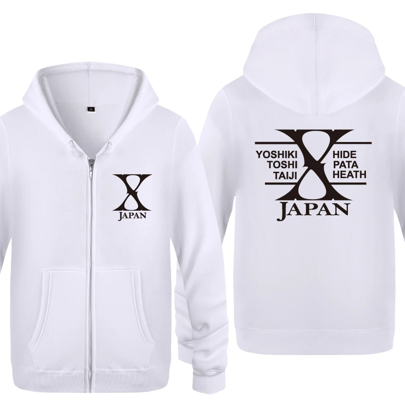 X JAPAN рок толстовки для любителей музыки Для мужчин 2018 s с капюшоном и застежкой