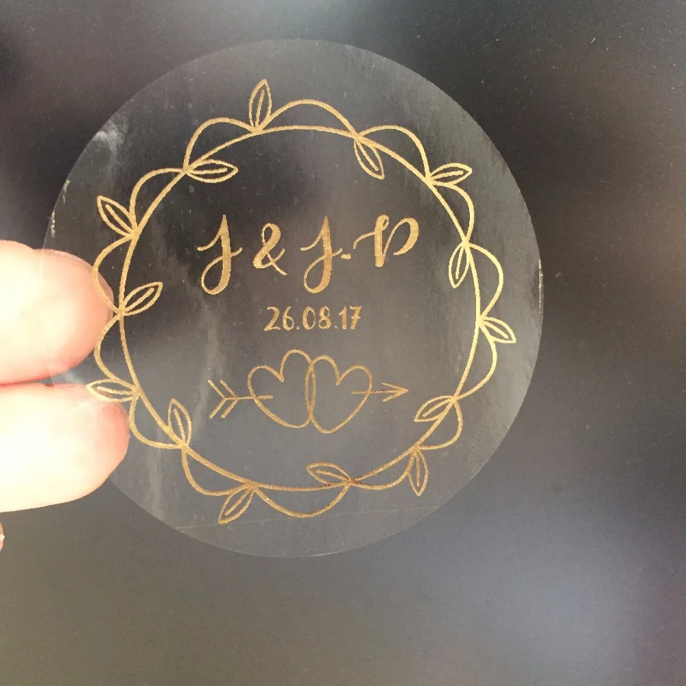 90 фольги золотые винтажные Свадебные помолвки персонализированные текстовые