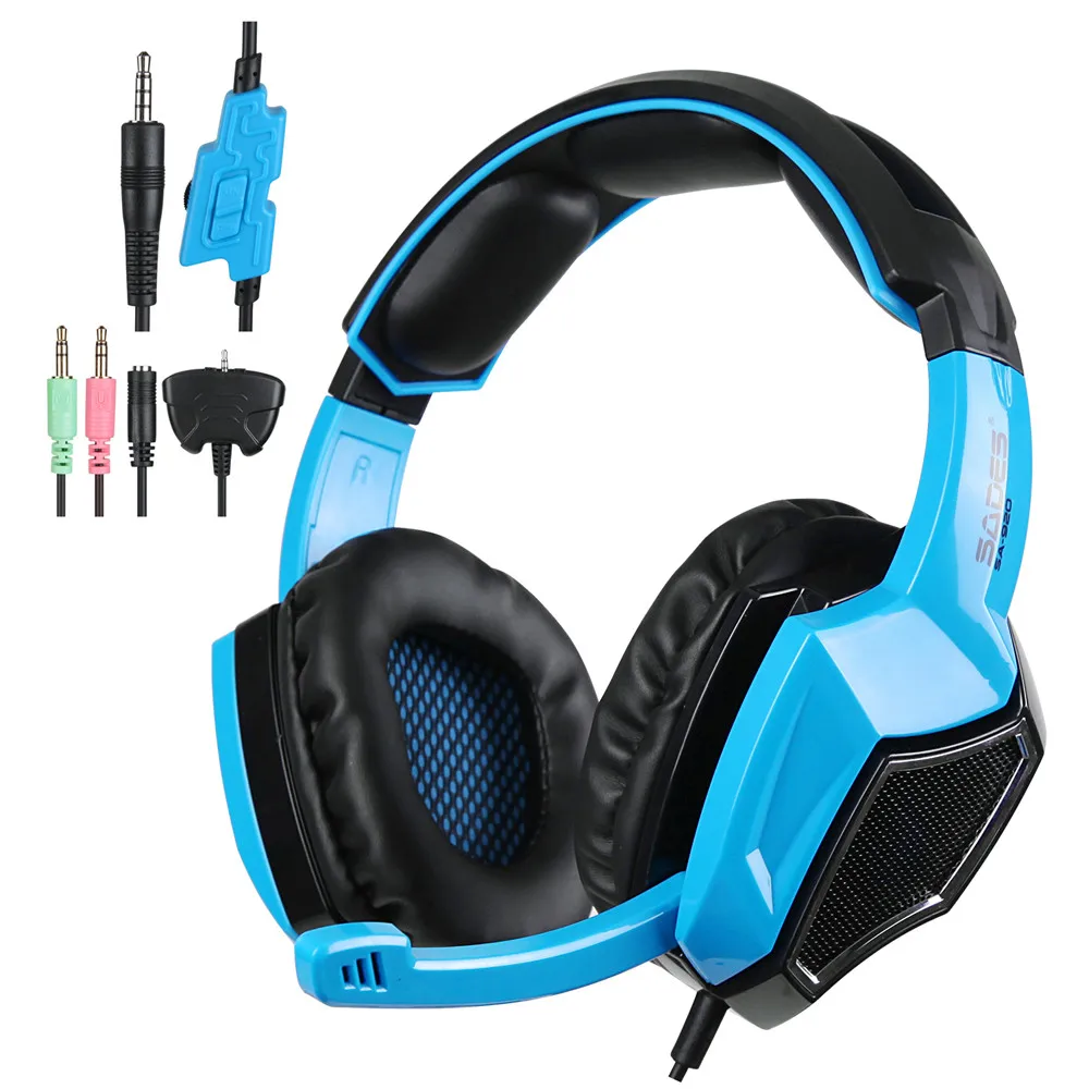 Проводные Игровые наушники Sades SA 920 Stereo Накладные для PS4/Xbox 360/ноутбука/настольного