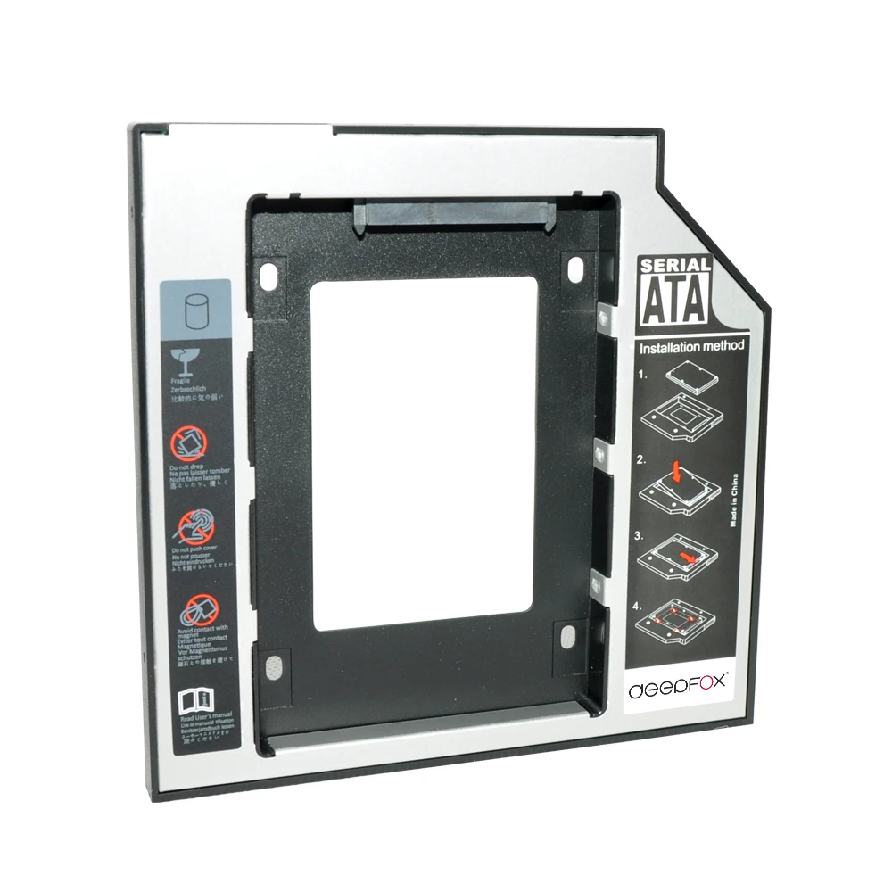 DeepFox Алюминий 2nd HDD Caddy 9 5 мм SATA 3 0 для 2 &quotSSD жесткий диск драйвер чехол Корпус DVD CD ROM