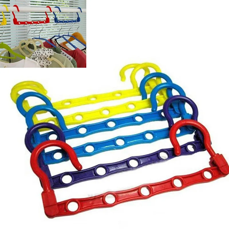 Portable Space Saver Wonder 5-Hole Magic Hanger Hook Closet Organizer Home Supplies UYT Shop |