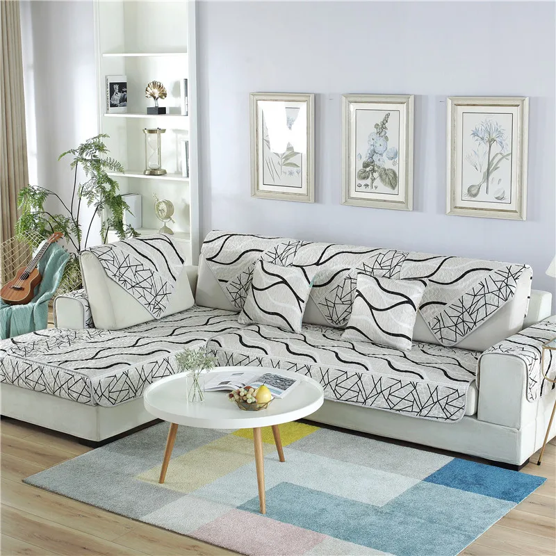Sofa Silpcover евро Чехлы простые для дивана дома 3 сиденья чехол гостиной два и три