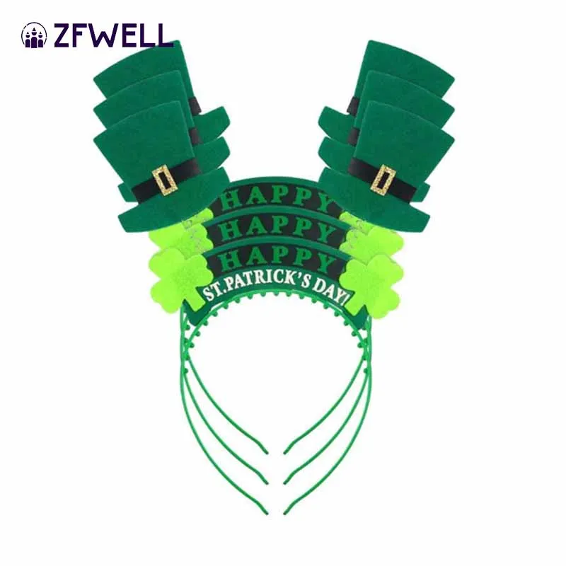 ZFWELL праздничный головной убор в Ирландском стиле зеленая пряжка с блестками на