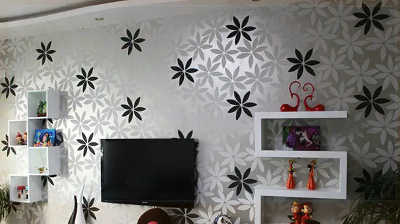 Korean Modern Simple Three-dimensional Flocking Wallpaper Bedroom Living Room TV Backdrop pink wall paper | Обустройство дома