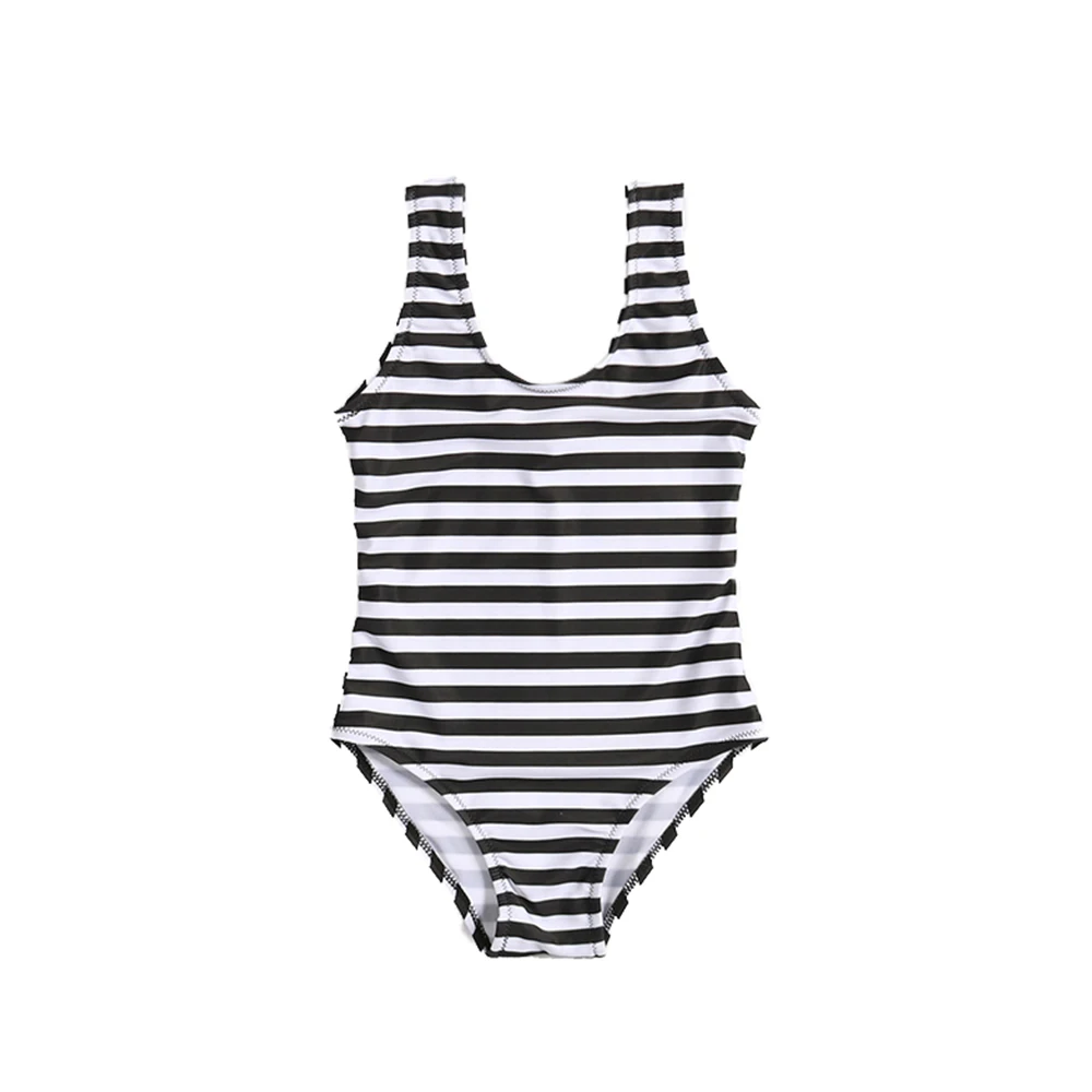 Striped Детский купальный костюм с лебедем, фламинго, цельный летний купальный костюм милый купальный костюм бикини, пляжная одежда для маленьких девочек - Цвет: Striped