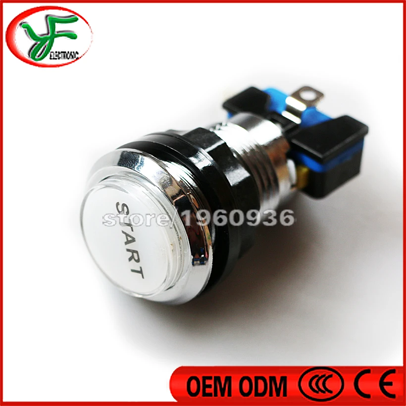 Хромированный посеребренный светодиодный кнопочный переключатель с