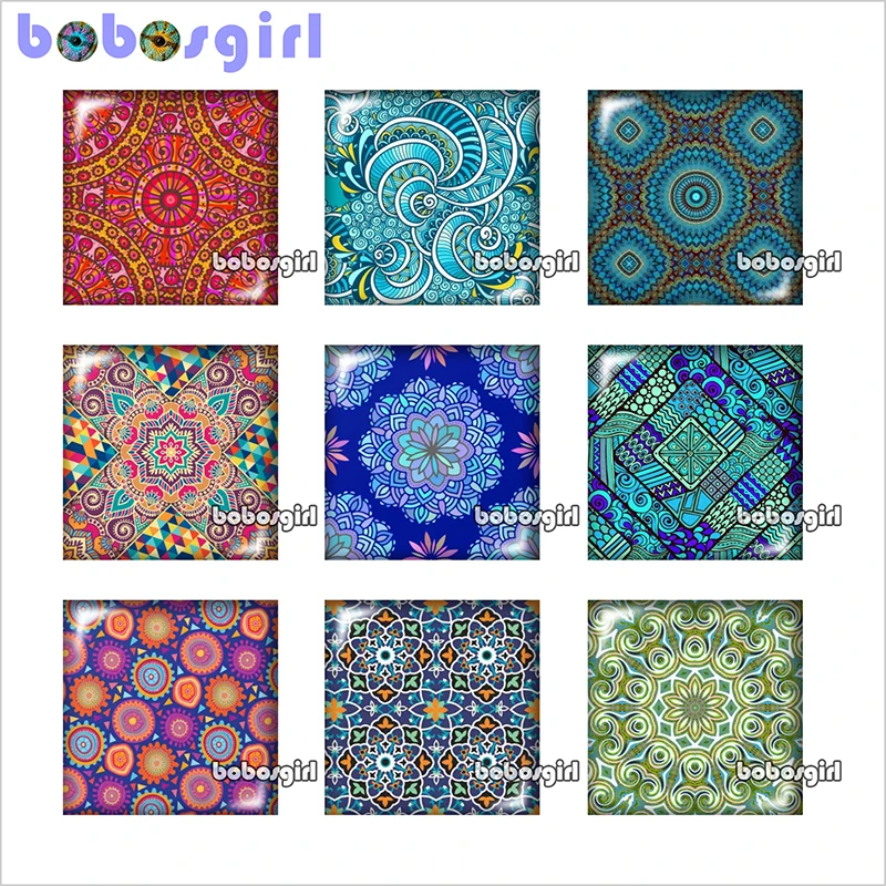 Ретро узор фото для квадратного стеклянного кабошона демо плоской задней Кнопки