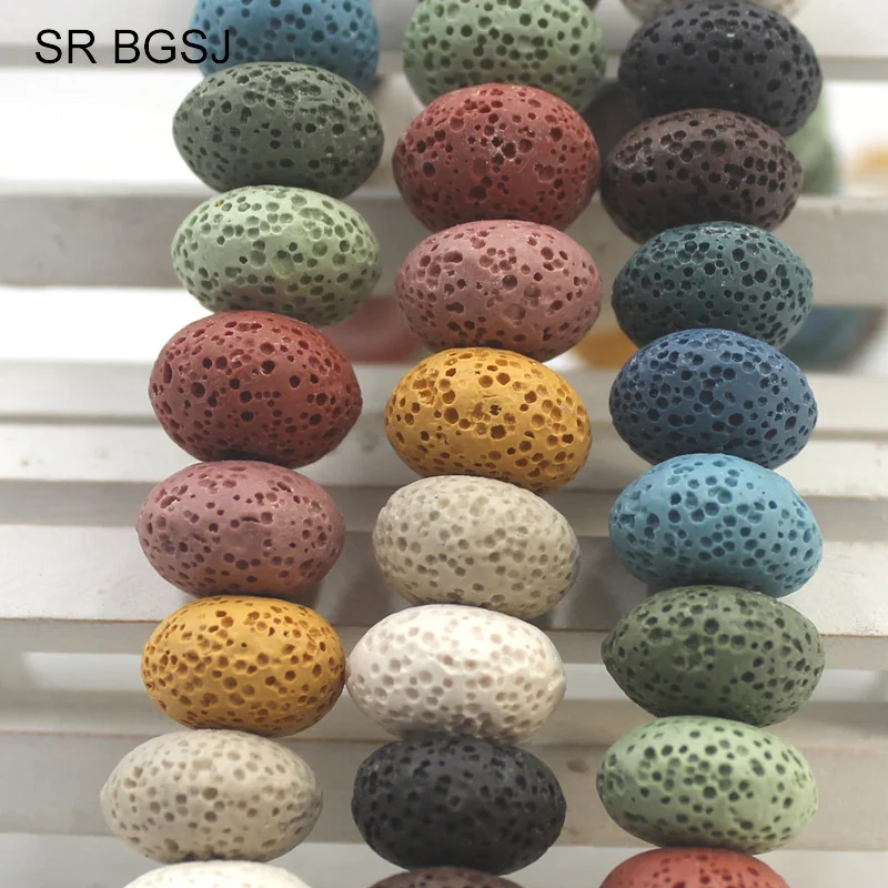 Бесплатная доставка 10x15 мм разные цвета большие бусины Rondelle цветные из лавового