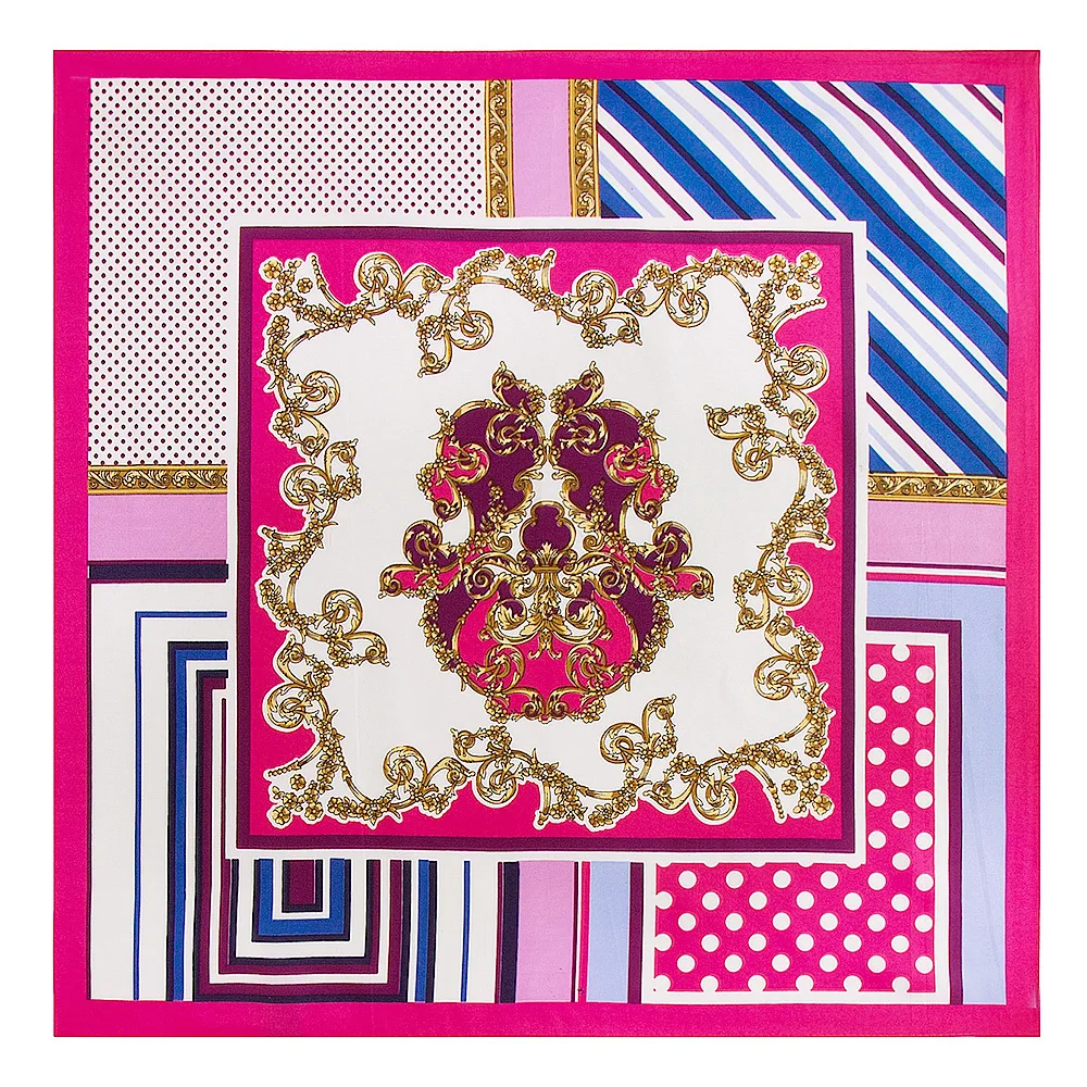 60 см * Саржевые шелковые Геометрические полосы маленькие женские шарфы